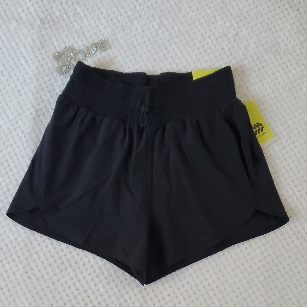 All in Motion Women's Black Athletic High Rise Woven Shorts